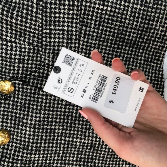 ❌SOLD❌Zara Double Breasted Houndstooth Blazer - Picture 8 of 14